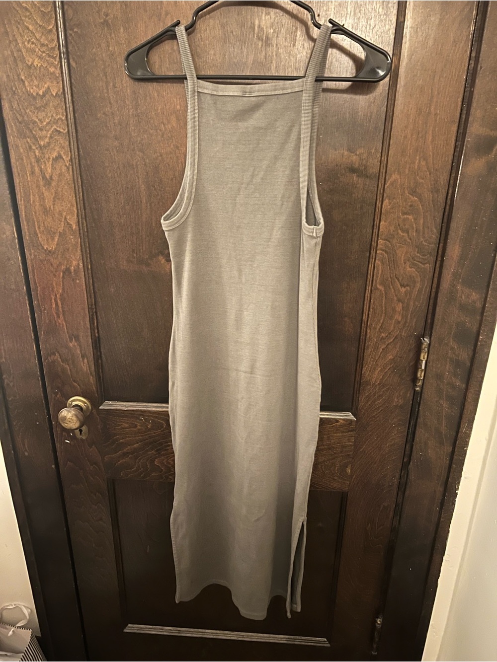 Old Navy Neutral Tank Maxi Dress in Olive Gray